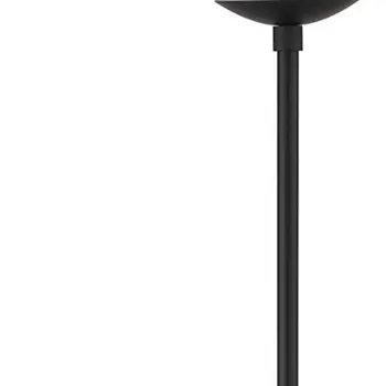 69" Black Two Light Novelty Floor Lamp With White Frosted Glass Globe Shade