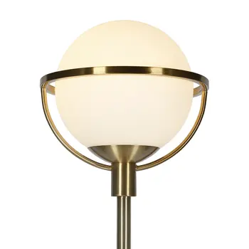 68" Brass Novelty Floor Lamp With White Frosted Glass Globe Shade