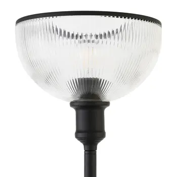 65" Black Novelty Floor Lamp With Clear Transparent Glass Dome Shade