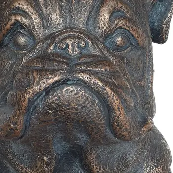 16" Antiqued Bronze Bulldog Outdoor Statue