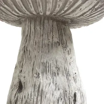 15" Orange And White Polyresin Mushroom Outdoor Statue