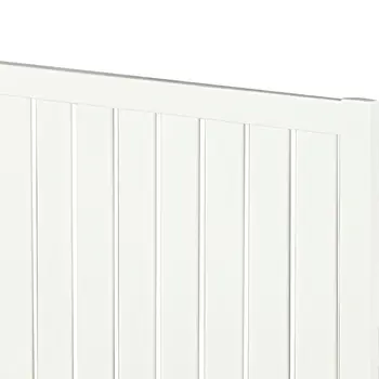 White Shiplap Texture Solid Wood King Bed Frame