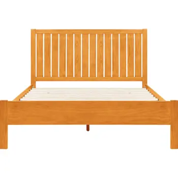 Brown Solid Wood King Bed Frame