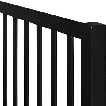 Black Slat Back Solid Wood King Bed Frame