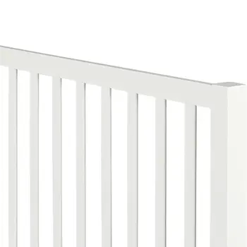 White Slat Back Solid Wood Queen Bed Frame