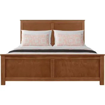 Brown Solid Wood Queen Bed Frame