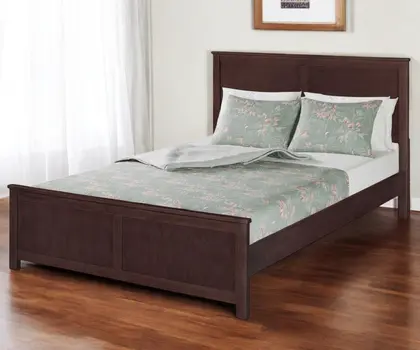 Brown Solid Wood Queen Bed Frame