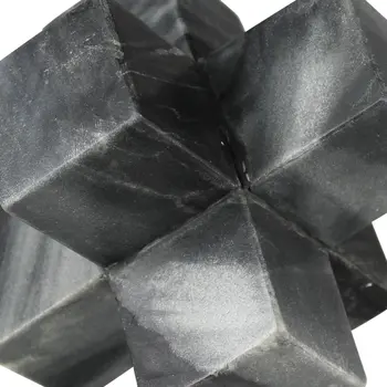 6" Black Marble Decorative Jack Tabletop Sculpture