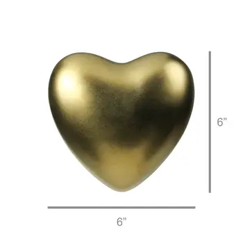 6" Gold Ceramic Decorative Heart Sculpture