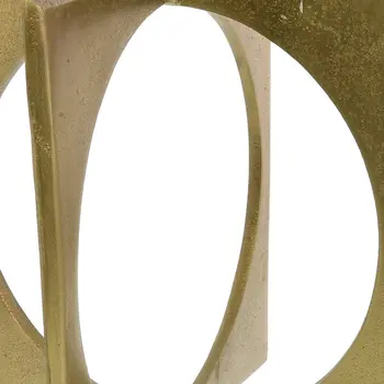 9" Brass Aluminum Geometric Circle And Square Tabletop Sculpture