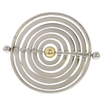 6" Brass And Silver Metal Decorative Orb Tabletop Sculpture