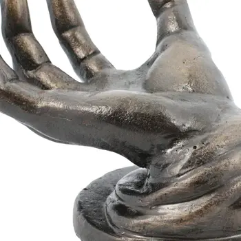 5" Black Cast Iron Hand Tabletop Sculpture