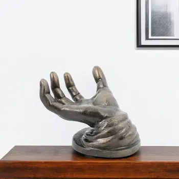 5" Black Cast Iron Hand Tabletop Sculpture