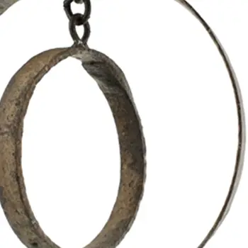 12" Rust Metal Circle Decorative Hanging Chain Sculpture