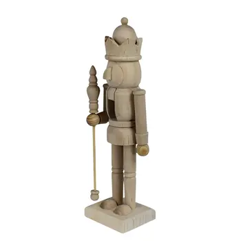 10" Natural Solid Wood Christmas Nutcracker Tabletop Sculpture