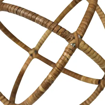 7" Natural Rattan Decorative Orb Tabletop Sculpture