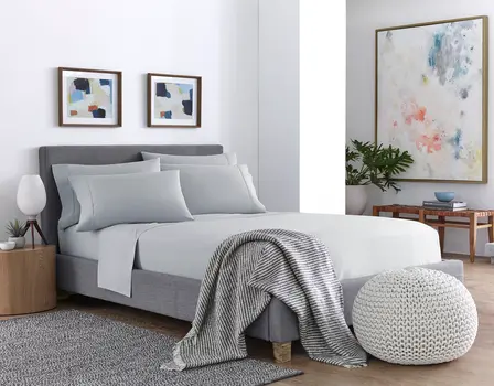 Six Piece Silver Microfiber King Sheet Set