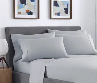Six Piece Silver Microfiber King Sheet Set