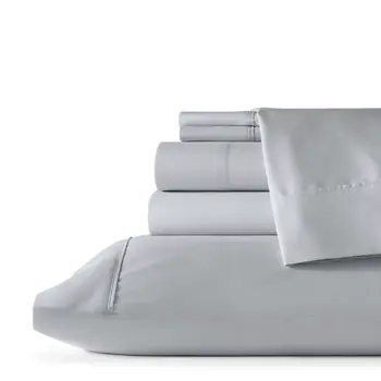 Six Piece Silver Microfiber Queen Sheet Set