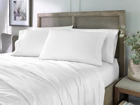 Six Piece White Tencel Lyocell Queen Sheet Set