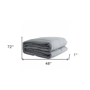 48" X 72" Light Gray Cotton Quilted Plush 15 Pound Weighted Blanket