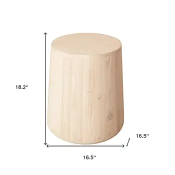 18" Natural Solid Wood Round End Table
