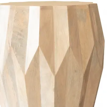 23" White Solid Wood Round End Table