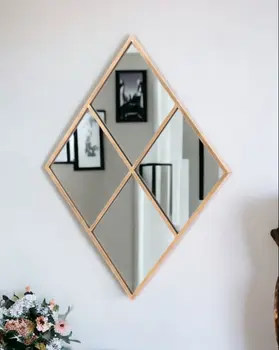 41" Gold Diamond Steel Framed Accent Mirror
