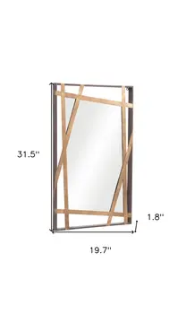 32" Gold And Black Steel Framed Accent Mirror