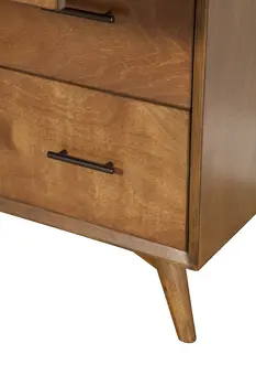 38" Brown Solid Wood Four Drawer Chest
