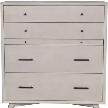 38" Gray Solid Wood Four Drawer Chest