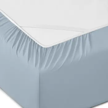 Six Piece Ice Blue Microfiber Queen Sheet Set