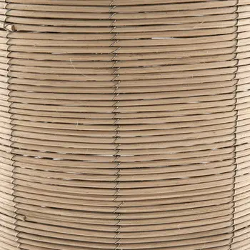 27" Natural Rattan Table Lamp With White Drum Shade