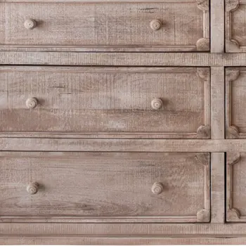 70" Natural Solid Wood Six Drawer Double Dresser