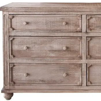 70" Natural Solid Wood Six Drawer Double Dresser