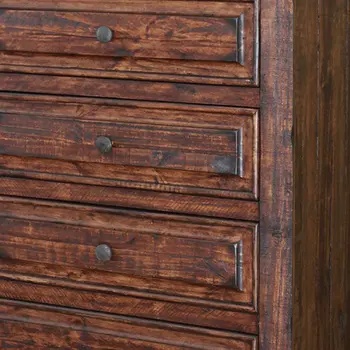 37" Chocolate Solid Wood Five Drawer Chest