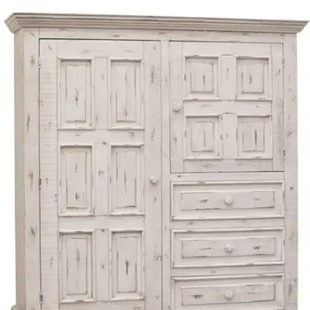 55" White Solid Wood Three Drawer Gentlemans Chest