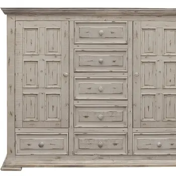 64" White Solid Wood Seven Drawer Gentlemans Chest