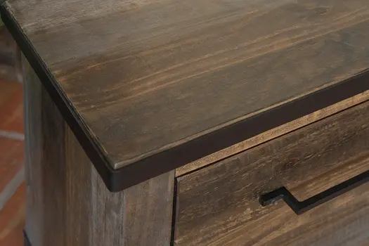 36" Gray Solid Wood Five Drawer Dresser