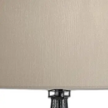 25" Black Acrylic Paris Desk Table Lamp With White Drum Shade