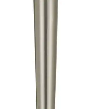 29" Nickel Metal Usb Table Lamp With Off White Empire Shade
