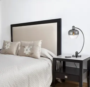27" Gunmetal Metal Table Lamp With Silver Metallic Globe Shade