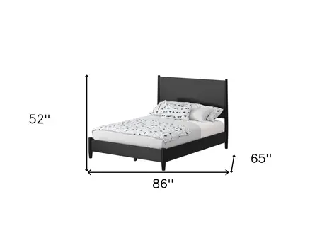 Black Solid Wood Queen Bed Frame