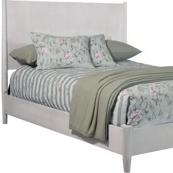 Gray Solid Wood Queen Bed Frame