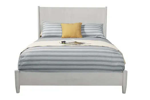 Gray Solid Wood King Bed Frame