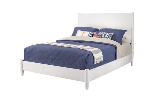 White Solid Wood California King Bed Frame