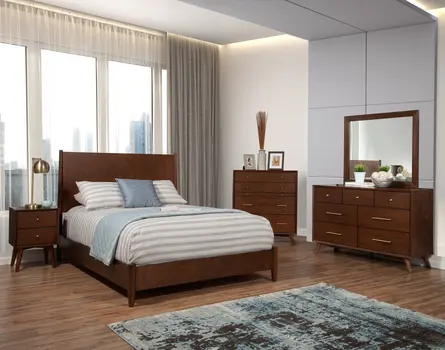 Brown Solid Wood California King Bed Frame