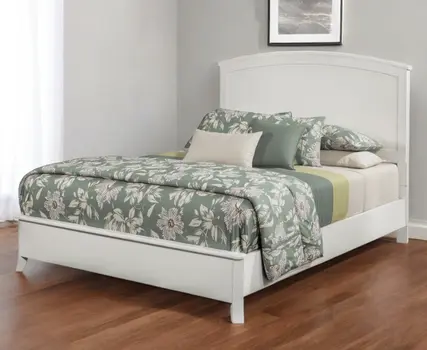 White Solid Wood California King Bed Frame