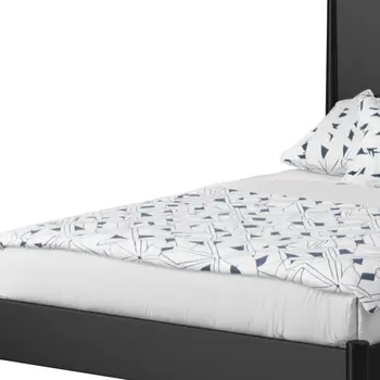 Black Solid Wood Full Bed Frame
