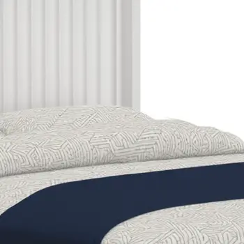 White Ribbed Texture Solid Wood California King Bed Frame